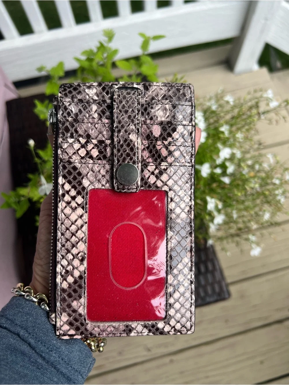 Hammitt 210 West Snake-Print Leather Wallet card holder